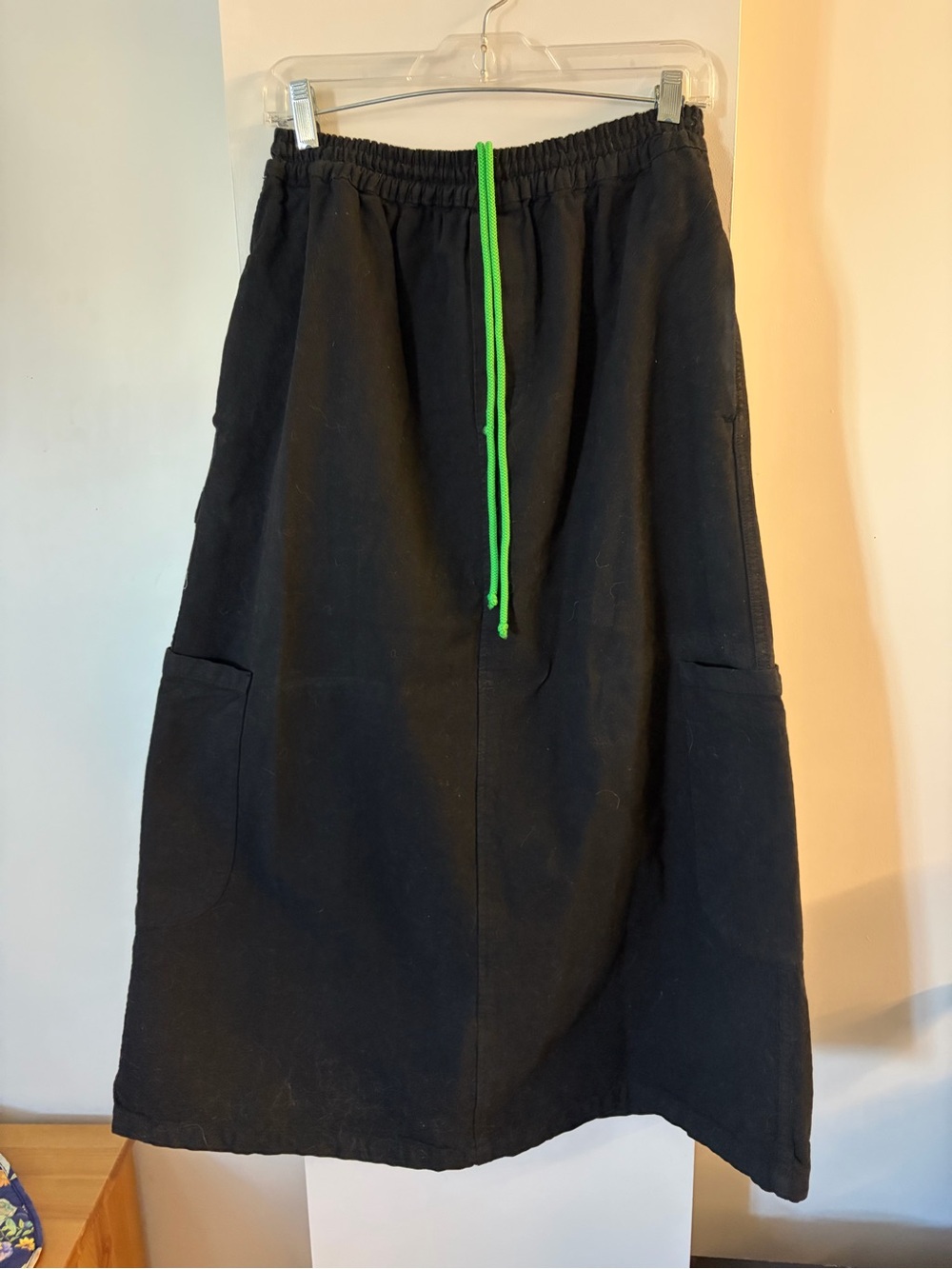 Meals Black Workwear Cotton Twill Maxi Skirt
